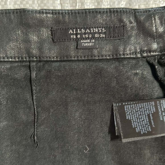 All Saints Women’s Button Wrap Skirt Ruth Denim  ,Black,Size 2 - Picture 4 of 6